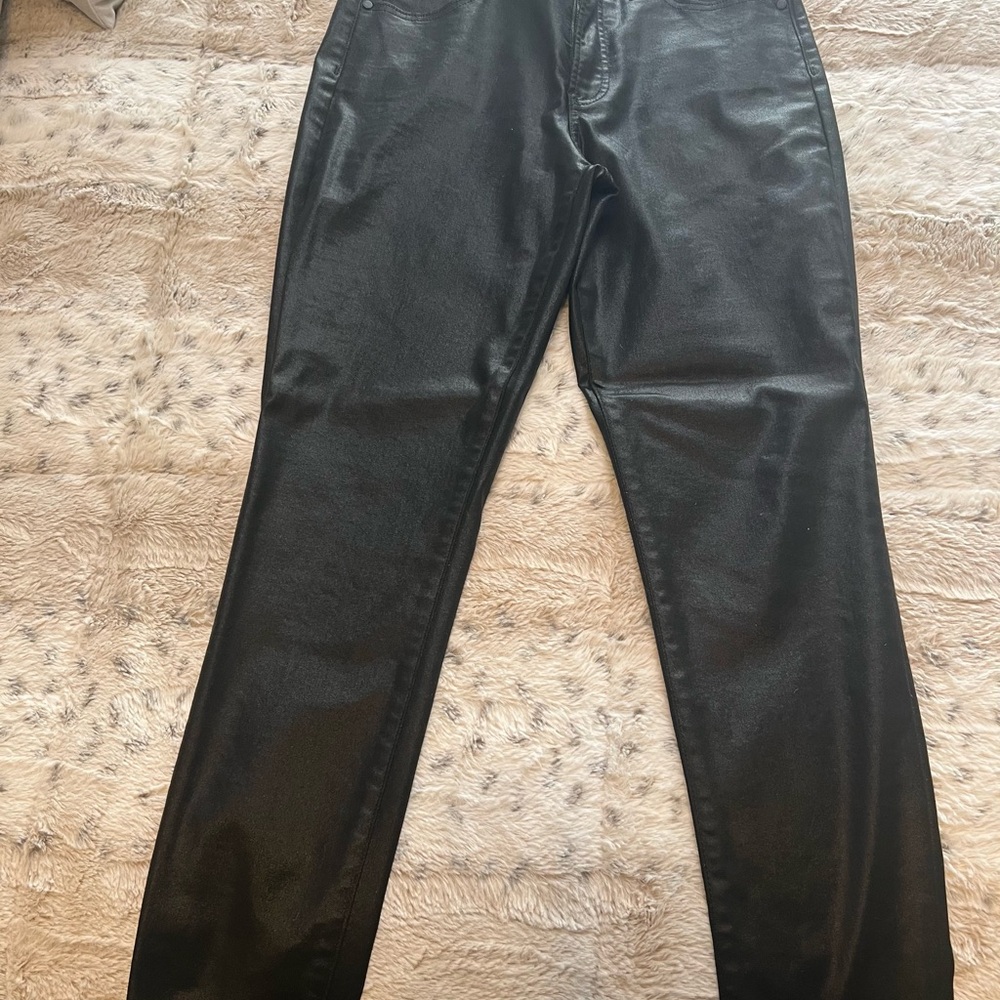 Express Women's Shiny Black Skinny Jeans